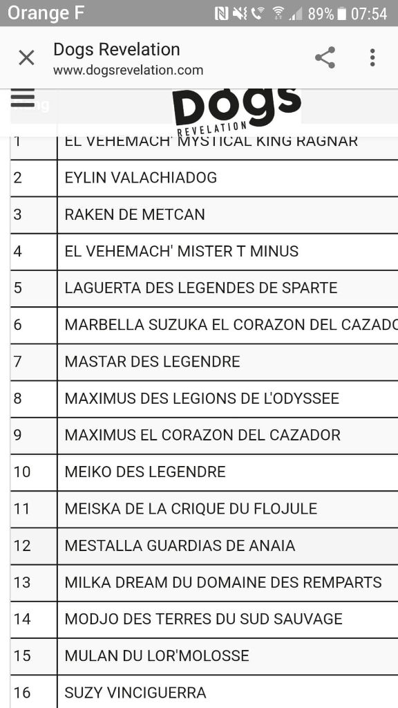 Los Nobles Del Norte - Classement Jeune Dog Révélation 2017